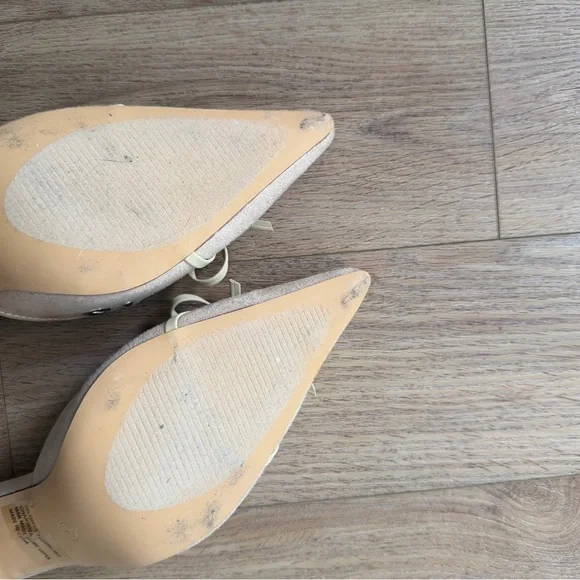 Princess Polly Beige Pointed Toe Studded Flats - Picture 6 of 7